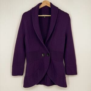 Banana Republic Purple Shawl Collar Buttoned Cardigan